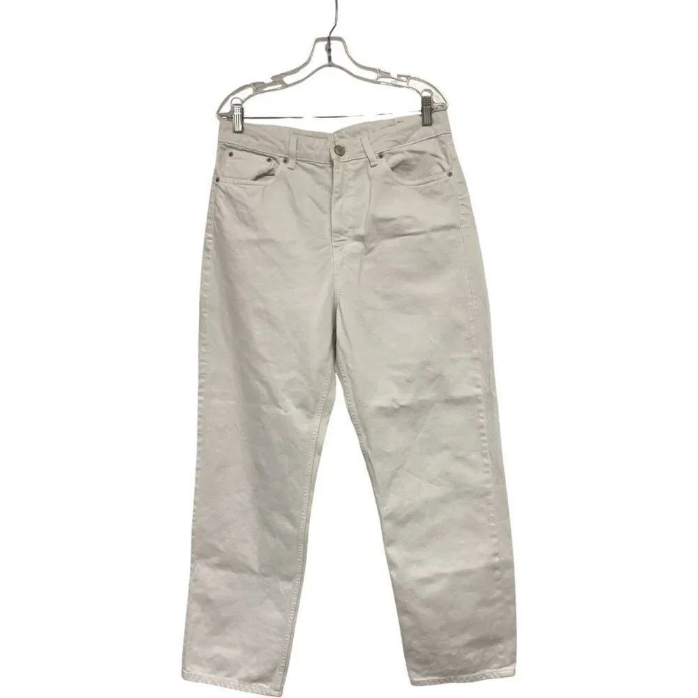 Zara Womens TRF Mom Fit High-Waist Jeans EU 44 US 12 White 3607/047 NWD